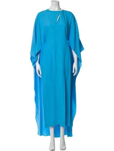 Pre-owned Taller Marmo Crew Neck Long Dress In Blue