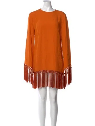 Pre-owned Taller Marmo Crew Neck Mini Dress In Orange