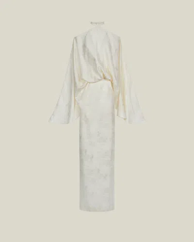 Taller Marmo Cyclades Wide-sleeve Maxi Dress In White