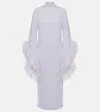 Taller Marmo Del Rio Feather-trim Dress In Purple