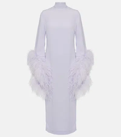 Taller Marmo Del Rio Feather-trim Dress In Purple