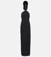 Taller Marmo Diablo Halterneck Crêpe Maxi Dress In Black