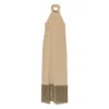 Taller Marmo Fringed-trim Halterneck Maxi Dress In Neutral