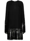Taller Marmo Claudia Fringed Mini Dress In Black