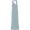 Taller Marmo Caroline Long Dress Scarf Detailing In Blue