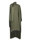 Taller Marmo Kaftan Asymmetric Neck Fringed In Green