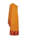 Taller Marmo Arno One-shoulder Midi Dress In Mandarin