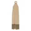 Taller Marmo Berlin Fringed Crepe Gown In Neutral