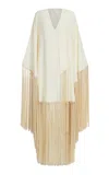 Taller Marmo Elsie Tassel-fringe Satin Mini Dress In Neutral