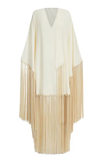Taller Marmo Elsie Tassel-fringe Satin Mini Dress In Neutral