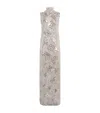 Taller Marmo Embellished Miami Maxi Dress In Silver