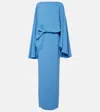 Taller Marmo Eolia Layered Crepe Gown In Ocean
