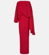 Taller Marmo Womens Eolia Boat-neckline Crepe Maxi Dress Ruby In Red