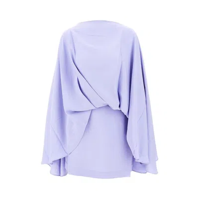 Taller Marmo 'eolia' Crepe Cady Mini Dress In Purple