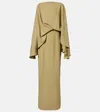 Taller Marmo Eolia Draped Crêpe Cady Gown In Green