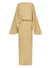 Taller Marmo Eolia Draped-sleeve Maxi Dress In Brown