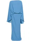 Taller Marmo Eolia Layered Crepe Gown In Blue