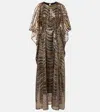 Taller Marmo Erte Wave-pattern Maxi Kaftan In Multi