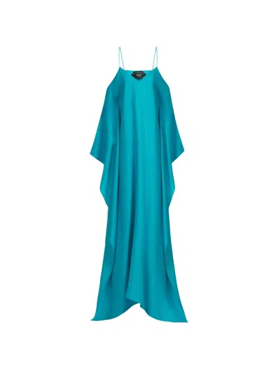 Taller Marmo Farrow Linen Maxi Dress In Blue
