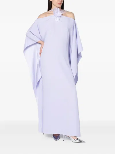 TALLER MARMO FEATHER-EMBELLISHED OFF-SHOULDER MAXI DRESS