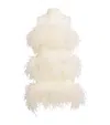 Taller Marmo Divine Feather-trimmed Chiffon Minidress In White