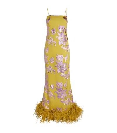 Taller Marmo Floral Polignac Maxi Dress In Gold