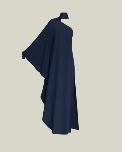 Taller Marmo Florinda One-shoulder Maxi Dress In Blue