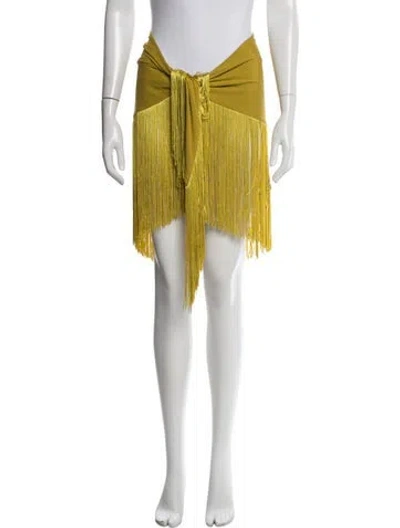 Pre-owned Taller Marmo Fringe Trim Accent Cover-up In Yellow