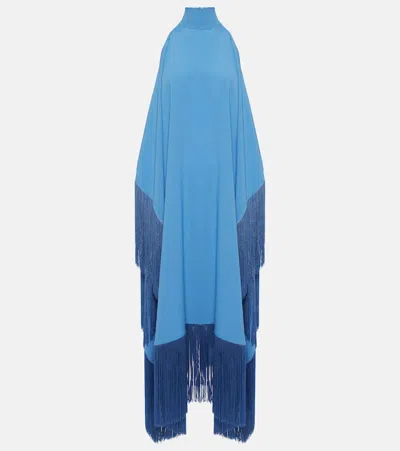 Taller Marmo Fringed Cutout Kaftan In Blue