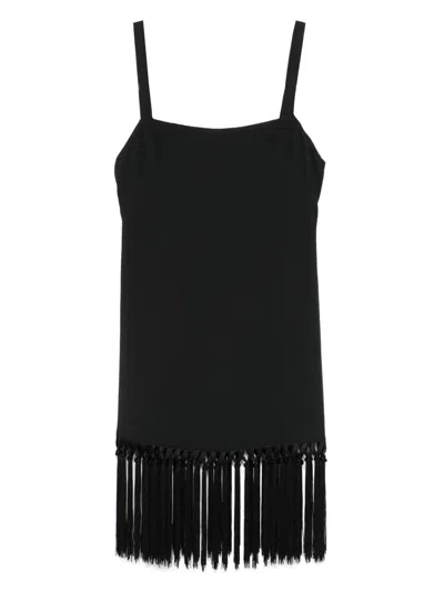 Taller Marmo Fringed Dress In Black