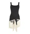 Taller Marmo Fringed Lido Swimsuit And Sarong Set In Black
