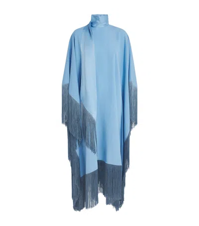 Taller Marmo Fringed Mrs Ross Kaftan Dress In Blue