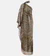 Taller Marmo Glaum One-shoulder Sequined Gown In Multi
