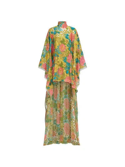 Taller Marmo Graham Kaftan Floral Dress In Multi