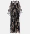 Taller Marmo Sunburst Long Sleeve Kaftan With Sequin Embellishment In Black