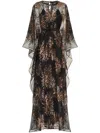 Taller Marmo Sunburst Long Sleeve Kaftan With Sequin Embellishment
