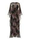 Taller Marmo Sunburst Long Sleeve Kaftan With Sequin Embellishment In Multi