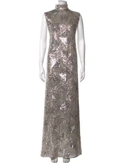 Pre-owned Taller Marmo Graphic Print Long Dress In Multicolor