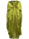 TALLER MARMO GREEN AZORES SILK-SATIN DRESS