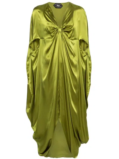 TALLER MARMO GREEN AZORES SILK-SATIN DRESS