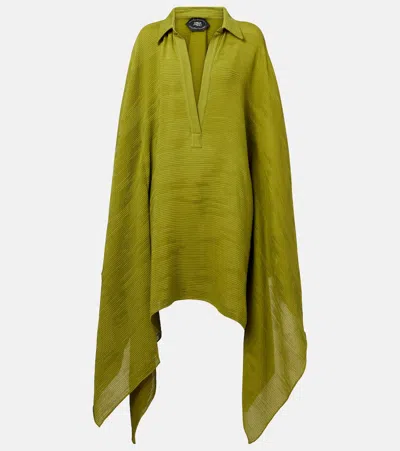 Taller Marmo Guadalupe Pleated Kaftan In Green