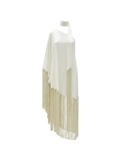 Taller Marmo Gunilla Fringe-trimmed Midi Dress In White