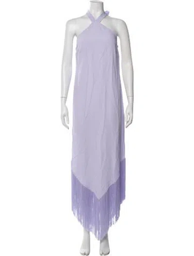 Pre-owned Taller Marmo Halterneck Long Dress In Purple