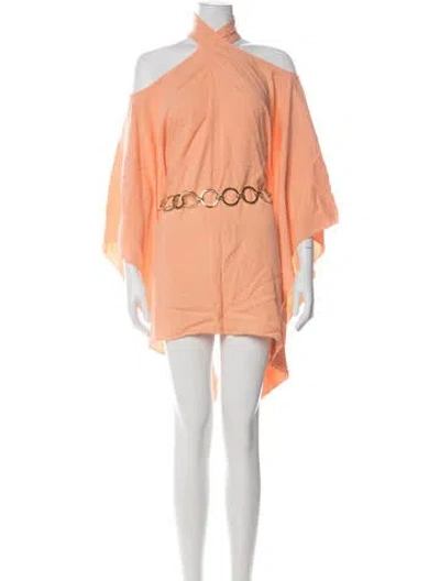 Pre-owned Taller Marmo Halterneck Mini Dress In Orange
