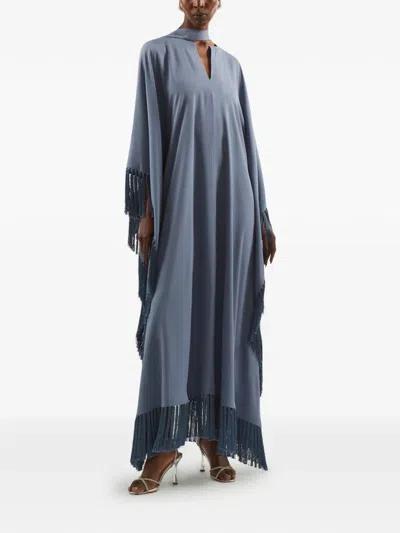 Taller Marmo Hammamet Fringed Maxi Dress In Blue