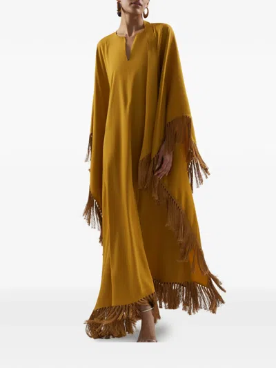 Taller Marmo Hammamet Fringed Maxi Dress In Brown