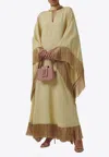 TALLER MARMO HAMMAMET MAXI FRINGED KAFTAN DRESS