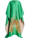 Taller Marmo Iman Floral Print Maxi Kaftan Dress In Green