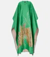 Taller Marmo Iman Floral Print Maxi Kaftan Dress In Green