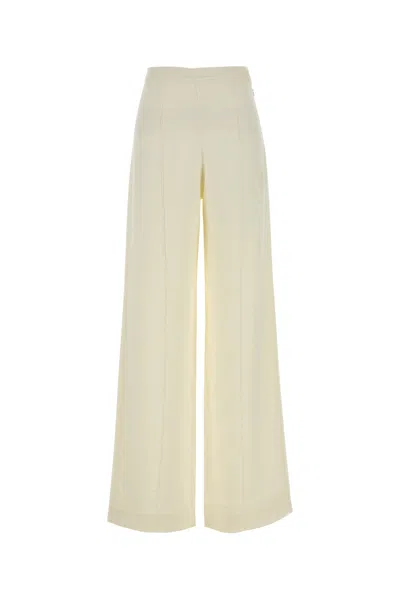 Taller Marmo Ivory Crepe Wide-leg Marlene Pant In White